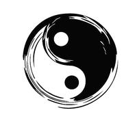 HUANYIN Yin Yang Wall Decal Taoist Vinyl Wall Decal Floral Balance Gift Yin Yang Taoist Wall Decal Window Decal Home Decoration, 170x170cm