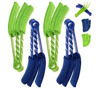 HUANYO 4PCS Blind & Air Conditioner Cleaner Brush Set with Removable Washable Brush Heads & PP Handle for Venetian Blinds, AC Vents, Car Vents and Fan Grilles (Blue and Green)