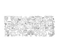 HUANYO Giant Kids Doodle Tablecloth - Waterproof & Reusable Wipe-Clean Table Cover for Drawing, Colouring, Arts & Crafts - Perfect for Children's Parties, Birthday Activities (Zoo)