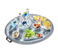 HUANYO Inflatable Floating Drink Holder, 8 Holes Large Cloud Pool Tray for Beverage Salad Fruit Buffet Server, Hot Tub Accessories, Large Capacity for Outdoor Swimming Beach Party Supply