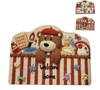 HUANYO Jute 4D Bear Welcome Doormat 40x60 cm, Non-Slip Heavy Duty, Easy Clean, for Front Door Porch Hallway Indoor Outdoor - Charming Design (little bear)