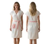 HUANYO Women’s Luxurious Microfiber Bathrobe Towel Dress - Super Soft & Quick-Dry, Wrap Around Design with Adjustable Straps for Spa, Beach, After Shower, Hotel & Travel (white)