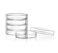 Huanyu 100mm Petri Dishes with Lids 5Pcs Glass Petri Dish High Borosilicate Bacterial Culture Dish for Mold Laboratory School Science Experiments
