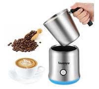 Huanyu Detachable Milk Frother 700ml Milk Frother Electric Stainless Steel Automatic Milk Frother and Hot Chocolate Maker Multifunctional Milk Steamer with 4 Modes Hot/Cold Use Coffee Whisk Frother