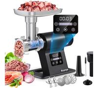 Huanyu Electric Meat Grinder 2000 watts Meat Grinder with Touchscreen Control Multifunctional Electric Minced Meat Machine with 2 Cutting Blades, 3 Cutting Plates, Kibbeh Kit and Sausage Tube