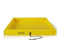 Huanyu Portable Spill Containment Berm 120x120cm Secondary Containmet Berm Platform Tray Leakproof for Oil Drum Industry Chemical Lab Auto Repair Folding Duck Pond Pet Pool