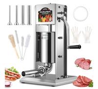 Huanyu Vertical 3L Manual Sausage Stuffer With 4 Stuffing Tubes - Stainless Steel Maker Machine for Home Use
