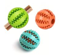 HUAOAO 3 Pcs Treat Dispenser Ball, Dog Treat Ball, Rubber Interactive Toys for Boredom, Chew Toy for Teeth Cleaning