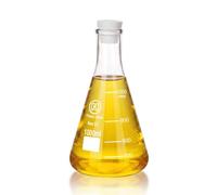 HUAOU 1000ml Glass Erlenmeyer Flask, Laboratory Flask with Rubber Stopper, 3.3 Borosilicate Glass, Narrow Mouth, Printed Graduation, Lab Chemistry Conical Flask