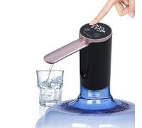 HUAPPNIO Electric Water Bottle Pump Rechargeable Water Dispenser Manual Folding Spout Portable USB Charging for Kitchen Office Home Camping Bedroom Campervan Black