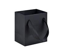 HUAPRINT Matte Black Paper Gift Bags, Small Shopping Bags with Handles, 10.1x7x11.4cm, 30 Pack for Party Favors, Merchandise, Weddings