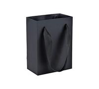 HUAPRINT Matte Black Paper Gift Bags, Small Shopping Bags with Handles, 11.4x6.4x15.2cm, 30 Pack for Party Favors, Merchandise, Weddings