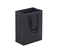 HUAPRINT Matte Black Paper Gift Bags, Small Shopping Bags with Handles, 13.3x8.2x20.3cm, 20 Pack for Party Favors, Merchandise, Weddings