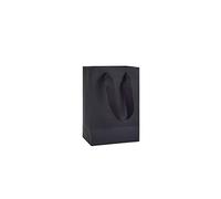 HUAPRINT Matte Black Paper Gift Bags, Small Shopping Bags with Handles, 13.3x8.2x20.3cm, 30 Pack for Party Favors, Merchandise, Weddings