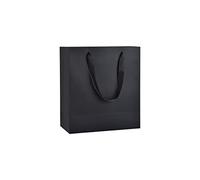 HUAPRINT Matte Black Paper Gift Bags, Small Shopping Bags with Handles, 25.4x11.4x28cm, 30 Pack for Party Favors, Merchandise, Weddings