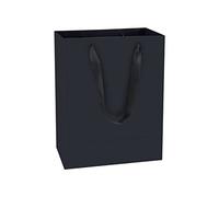 HUAPRINT Matte Black Paper Gift Bags, Small Shopping Bags with Handles, 25x11.4x33cm, 30 Pack for Party Favors, Merchandise, Weddings