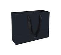 HUAPRINT Matte Black Paper Gift Bags, Small Shopping Bags with Handles,33x12.7x25.4cm, 30 Pack for Party Favors, Merchandise, Weddings
