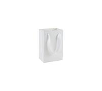 HUAPRINT Matte White Paper Gift Bags, Small Shopping Bags with Handles, 20.3x13.3x9.5cm, 30 Pack for Party Favors, Merchandise, Weddings
