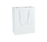 HUAPRINT Matte White Paper Gift Bags, Small Shopping Bags with Handles,25x11.4x33cm, 30 Pack for Party Favors, Merchandise, Weddings