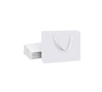 HUAPRINT Matte White Paper Gift Bags, Small Shopping Bags with Handles, 28x7.6x19.1cm, 12 Pack for Party Favors, Merchandise, Weddings