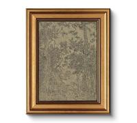 HUARCEY Gold Framed Canvas Wall Art, Antique Sketch Landscape Pictures Vintage Decor, Bedroom Kitchen Shelf Decor, Dark Moody Retro Country Farmhouse Canvas Paintings, 8x10inch