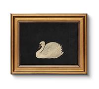 HUARCEY Gold Framed Vintage Wall Art for Living Room, Grace Swan Art Painting Pictures Rustic Animal Bathroom Prints Farmhouse Wall Decor Mother's Day Gifts for Mom Canvas Swan Shelf Decor for Bedroom