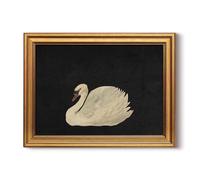 HUARCEY Gold Framed Vintage Wall Art for Living Room, Grace Swan Art Painting Pictures Rustic Animal Bathroom Prints Farmhouse Wall Decor Canvas Swan Shelf Decor for Kitchen Bedroom (Zwaan 12"x16")