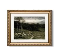 HUARCEY Vintage Gold Framed Wall Art, Nature Scenery Path Retro Paintings, Canvas Prints Artwork with Antique Frame, Victorian Wall Picture Decor for Room Gallery Living Room 13x16 inch