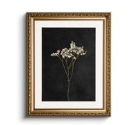 HUARCEY Vintage Gold Framed Wall Art, Retro Dark Dried Wildflower Paintings, Canvas Prints Artwork with Antique Frame, Victorian Wall Picture Decor for Room Gallery Living Room, 13x16 inch