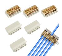 HUAREW 1 in Multiple Out 80A Quick Wiring Splicing Terminal Connectors, 14-6 AWG Wire Splice Connectors(Pack of 6)