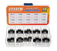 HUAREW 10 Values 50 Pcs Positive Fixed Voltage Regulator LM317T L7805 L7806 L7808 L7809 L7810 L7812 L7815 L7818 L7824 TO-220 Package IC Assortment Kit