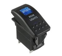 HUAREW 12V 20A Rocker Switch Panel Blue LED Light, Waterproof 5-Pin ON/OFF Rocker for RV, SUV, Truck, Ship Boat(REAR Light)