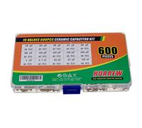 HUAREW 15 Values 600 Pcs Ceramic Capacitor 10~680 pF and 1~100 nF Assortment Kit