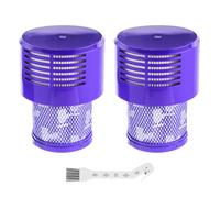 HUAREW 2 Pack V10 Filters Replacement for Dy son V10 Cyclone Series, V10 Absolute, V10 Animal, V10 Total Clean, SV12, Replace Part No. 969082-01,2 Pack Filters and 1 Clean Brush