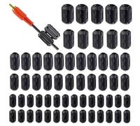 HUAREW 60 Pcs Black Clip-on Ferrite Ring Core RFI EMI Noise Suppressor Cable Clip for 3 mm 5mm 7mm 9mm 13mm Diameter Cable