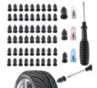 HUAREW 60PCS Tire Repair Rubber Nail, Car Tyre Puncture Repair Kit with Screwdriver, Vacuum Tire Repair Kits Spiral Rubber Nails, for car, Motorcycle, Truck, Tractor Tire Puncture Repair