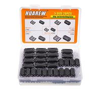 HUAREW Black Clip-on Ferrite Ring Core Ferrite Choke RFI EMI Noise Suppressor Cable Clip for 3.5mm 5mm 7mm 9mm 13mm Diameter Cable(5 Values 28 Pcs)