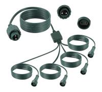 HUAREW Fairy Lights Distributor, IP65 2 Pin Extension Cable, 1 to 4 Y-Shaped Splitter for Christmas Lighting, for Icicle Christmas Lights, Curtain Lights, Net Lights, G40 Globe