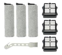 HUAREW HEPA Filter and Roller Brush Replacement for Tineco iFloor 3 and Floor One S3 Cordless Wet Dry Vacuum Cleaner, 3 Brush Rollers and 3 HEPA Filters