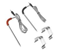 HUAREW Meat Probe Replacement for Pellet Grills, 2.5mm Plug Temperature Probe Accessories, RTD Temperature Probe Sensor Replacement Parts, with 2 Probe Grill Clips