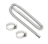 HUAREW Parking Heater Exhaust Pipe 150 cm | Exhaust Hose for Power Generator, Stainless Steel Exhaust Pipe, Fuel Tank Exhaust Pipe Auxiliary Heate with 2 Clamps
