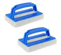HUAREW Pool Wall Brush, Hand-Held Sponge Swimming Pool Scrub Brush, Ideal for Pool Tile & Grout, Walls, Spas, Kitchen, Bathroom, Shower Tile（2PCS)