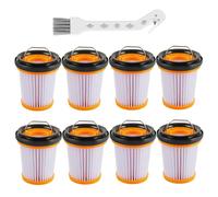 HUAREW WV201 Vacuum Filter Replacement for Shark Wandvac ION W1 S87 Cordless Handheld Vacuum WV200, WV201, WV205, WV220 Compare to Part # XHFWV200, 8 Pack Filters and 1 Clean Brush