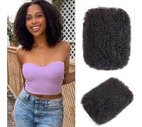 Huarisi 14 Inch Afro Kinky-Curly Human Hair Bulk for Twist 50g a Pack