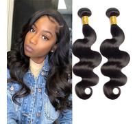 Huarisi 2 Bundles Human Hair Body Wave 10 12 Inch 200g Brazilian Hair Body Wave Bundles Weaves for Black Women 10a Unprocessed Remy Human Hair Sew in Weaving Double Weft