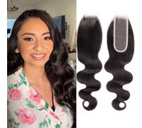 Huarisi 2x6 Lace Closure Human Hair Body Wave 16 inch Middle Part