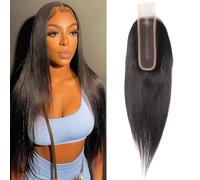 Huarisi 2x6 Transparent Lace Closure Human Hair 12 Inch Brazilian Straight Hair