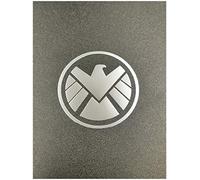 HUARONG 18K Gold Plated 2 pcs Metal Agents Eagle Shield Badge Chrome Decal Logo Cellphone Laptop Ipad Case Cover Box Sticker Car Sticker (Silver)