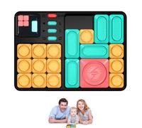 Huarong Road Magnetic Sliding Puzzle - LED Brain Teaser Game | Super Slide Logic Training Console | Early Education Toy For Kids Adults, Handheld Travel Maze Puzzle English Version