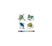 HUASAI 4Pcs Mood Ring Color Changing Mood Rings for Women Gemstone Crystals Ring Birthday Gifts for Women, Metal, No Gemstone